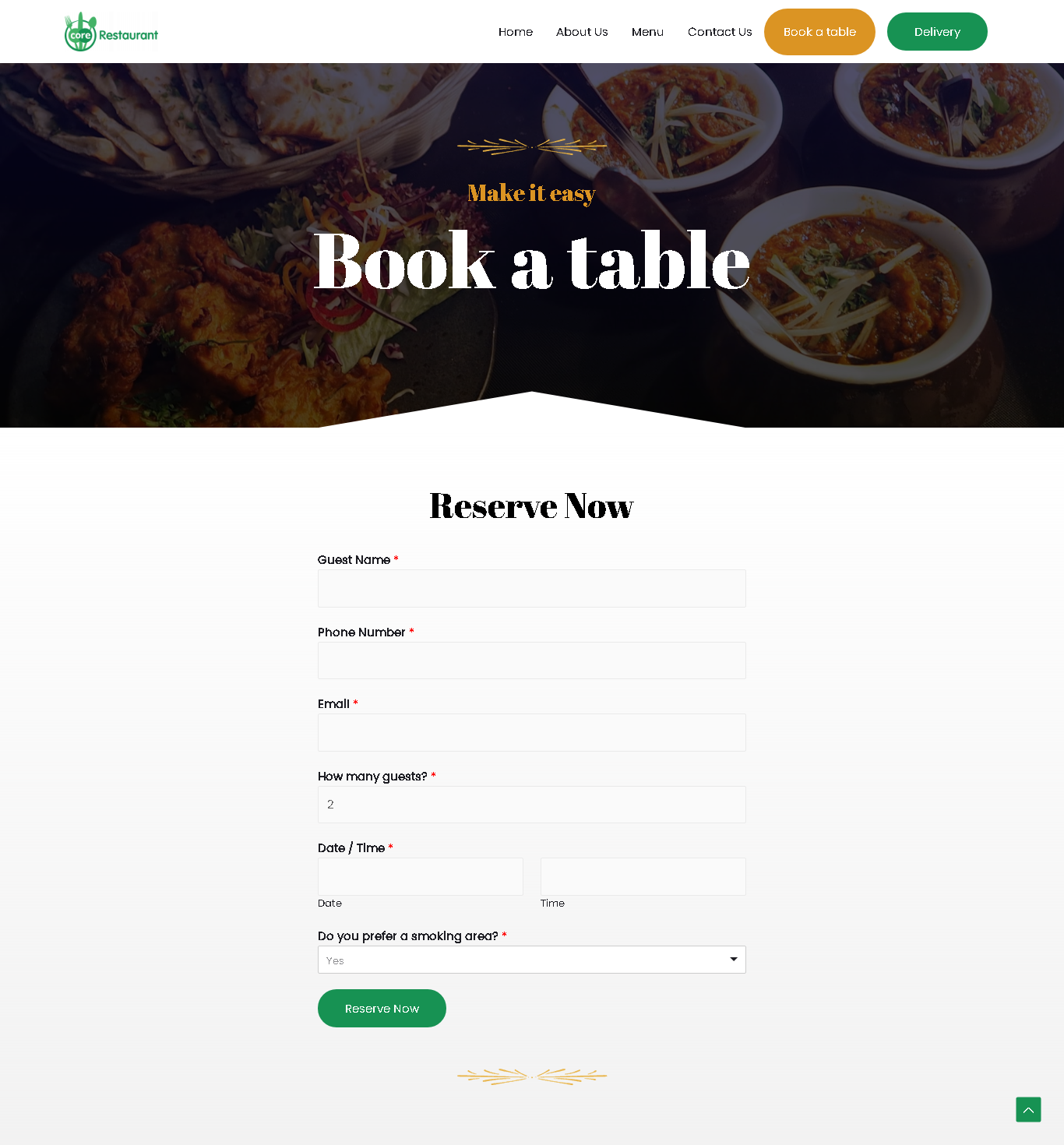 book a table page