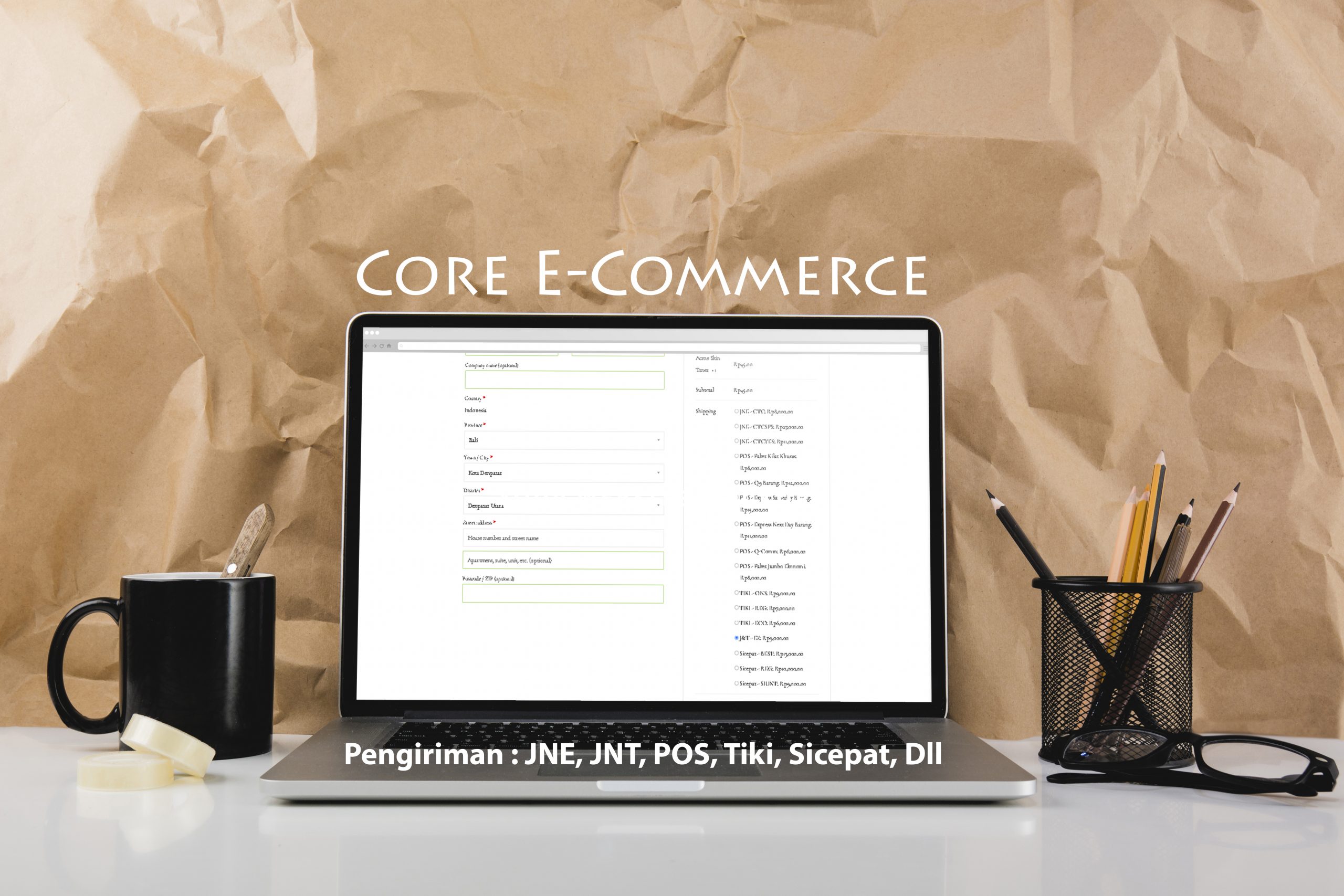 showcase website Core E-Ccommerce pengiriman
