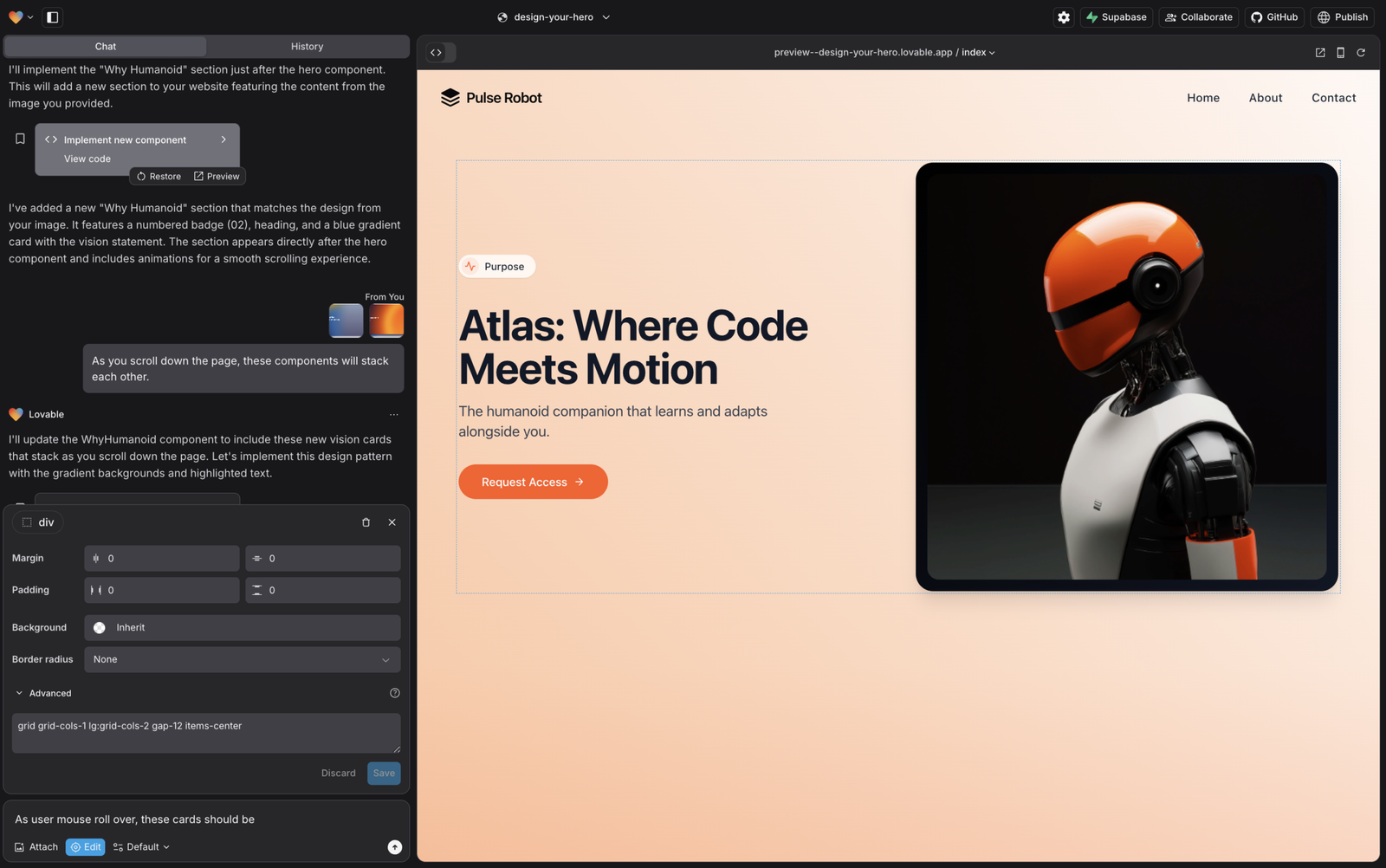 Antarmuka Lovable, platform vibe coding untuk membangun web app dan MVP dari bahasa natural