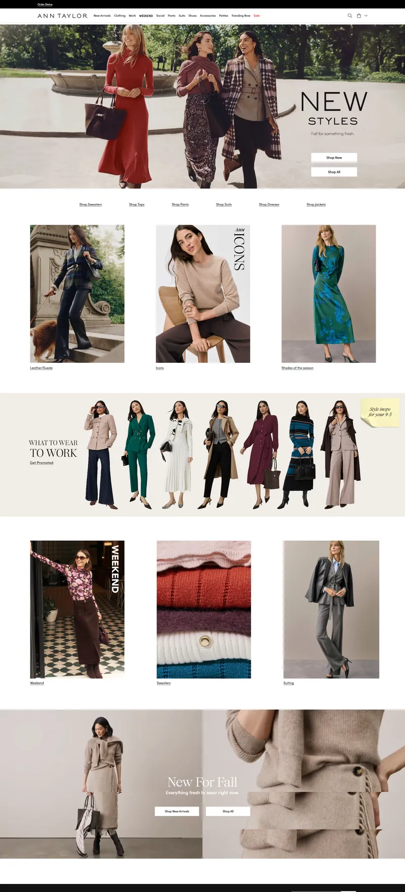 Tampilan toko online Ann Taylor
