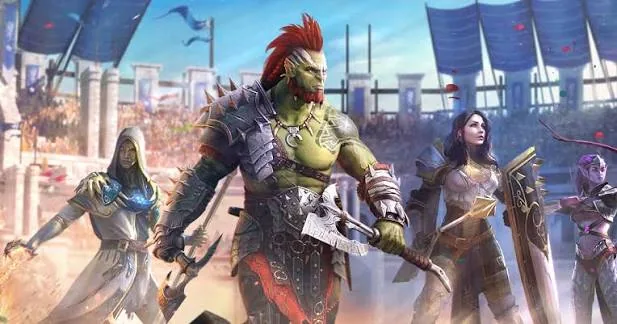 Key art champion RPG fantasi RAID: Shadow Legends untuk promosi game